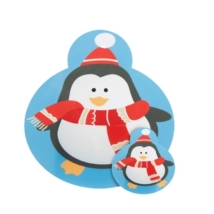 Karácsonyi tányér és pohár alátét pingvin 8db-os