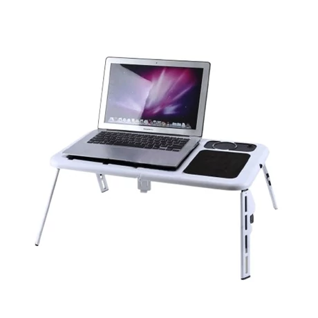 Laptop asztal ventillátorral és pohártartóval