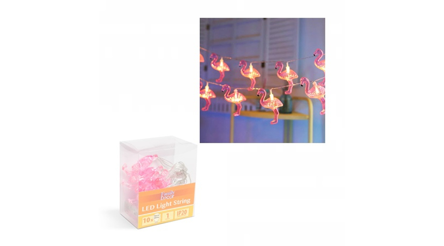 LED fényfüzér - flamingó