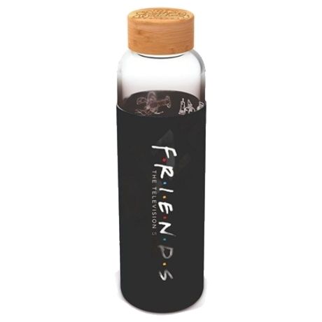 Üveg kulacs szilikon borítással Friends - 585 ml 